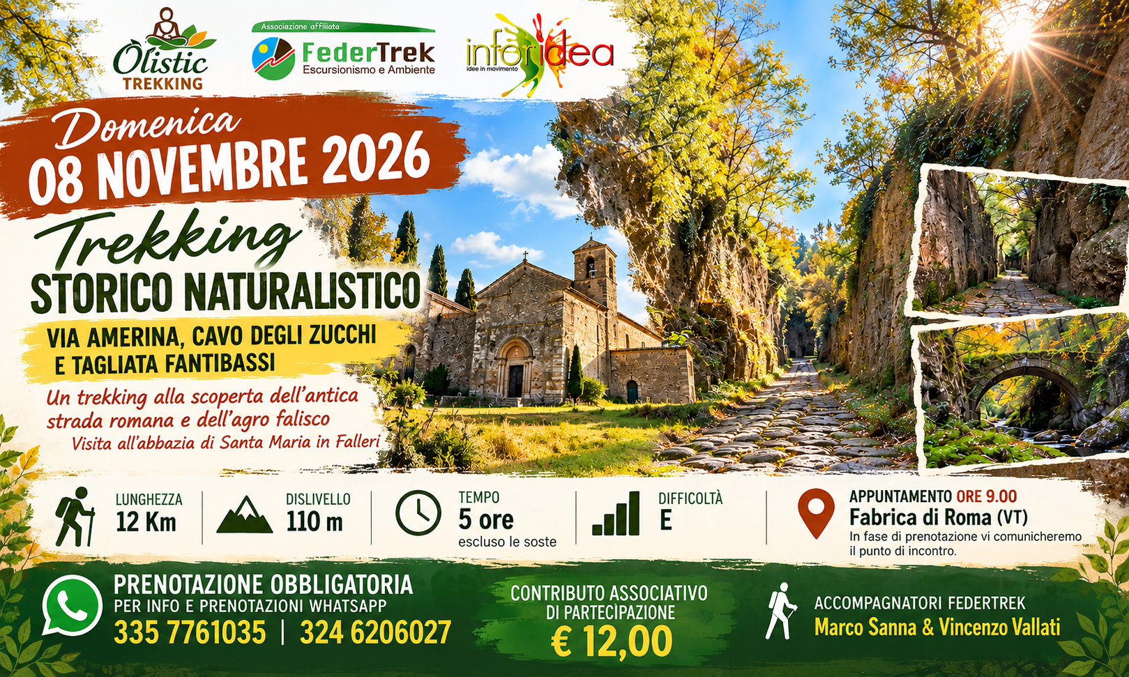 Trekking Storico Naturalistico, Via Amerina, Cavo degli Zucchi, Tagliata Fantibassi